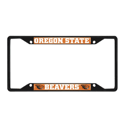 Oregon State Beavers Metal License Plate Frame Black Finish