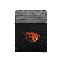 Oregon State Beavers Pebble Front Pocket Wallet Black