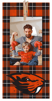Oregon State Beavers Plaid Clothespin 6x12 Sign