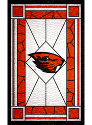 Oregon State Beavers Stained Glass 11x19 Wood Sign