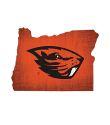 Oregon State Beavers Team Color Logo State Sign