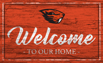Oregon State Beavers Team Color Welcome 11x19 Sign