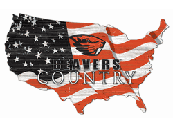 Oregon State Beavers USA Shape Flag Cutout