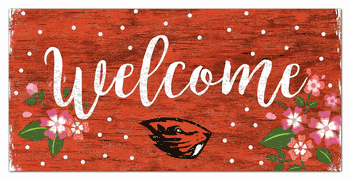 Oregon State Beavers Welcome Floral 6x12 Sign