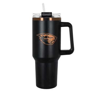 Oregon State Beavers 40oz Black and Copper Colossus Travel Mug with Straw
