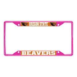 Oregon State Pink Metal License Plate Frame - 6.25"x12.25"