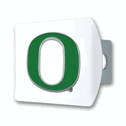 Oregon White Metal Hitch Cover with  3D Color Emblem