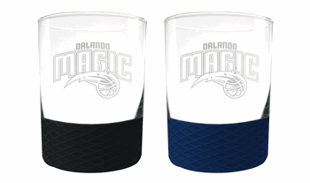 Orlando Magic 2pc Laser Etched Commissioner Rocks Glass Set