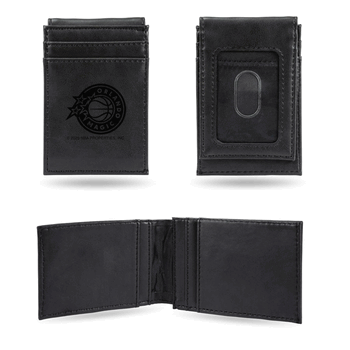 Orlando Magic Black Laser Engraved Front Pocket Wallet