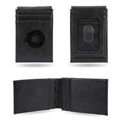 Orlando Magic Black Laser Engraved Front Pocket Wallet