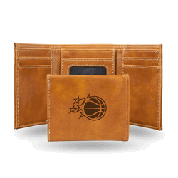 Orlando Magic Brown Laser Engraved Faux Leather Trifold