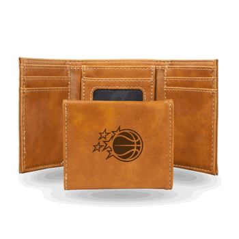 Orlando Magic Brown Laser Engraved Faux Leather Trifold