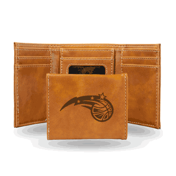 Orlando Magic Brown Laser Engraved Tri-Fold Wallet