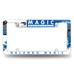 Orlando Magic Primary 12" x 6" Chrome All Over Automotive License Plate Frame