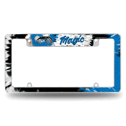Orlando Magic Tie Dye 12" x 6" Chrome All Over Automotive License Plate Frame