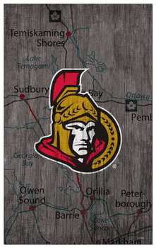 Ottawa Senators 11x19 City Map Sign