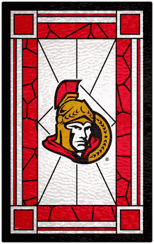 Ottawa Senators 11x19 Stained Glass Wood Sign