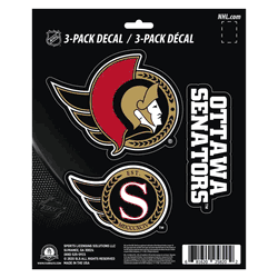 Ottawa Senators 3 Piece Decal Sticker Set
