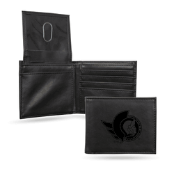 Ottawa Senators Black Laser Engraved Bill-fold Wallet