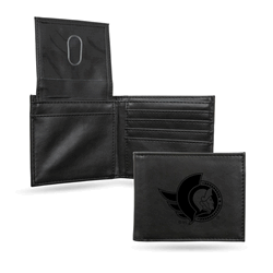 Ottawa Senators Black Laser Engraved Billfold Wallet