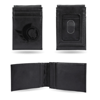 Ottawa Senators Black Laser Engraved Front Pocket Wallet
