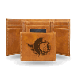 Ottawa Senators Brown Laser Engraved Faux Leather Trifold