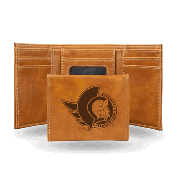 Ottawa Senators Brown Laser Engraved Faux Leather Trifold