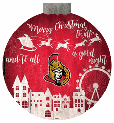 Ottawa Senators Christmas Village 12in Wall Art
