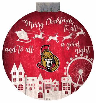 Ottawa Senators Christmas Village 12in Wall Art