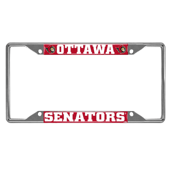 Ottawa Senators Chrome Metal License Plate Frame, 6.25in x 12.25in