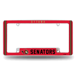 Ottawa Senators Classic 12" x 6" Chrome All Over Automotive License Plate Frame