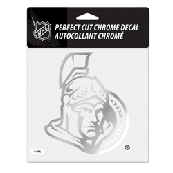 Ottawa Senators Decal 6x6 Perfect Cut Chrome