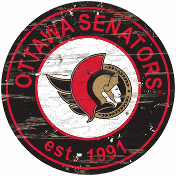 Ottawa Senators Distressed Round Sign