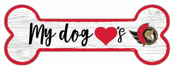 Ottawa Senators Dog Bone 6x12 Sign