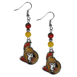 Ottawa Senators Fan Bead Dangle Earrings