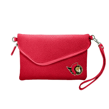 Ottawa Senators Fold Over Crossbody Pebble Light Red