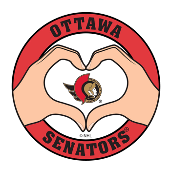 Ottawa Senators Heart Hands Decal