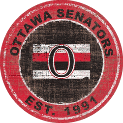 Ottawa Senators Heritage 24" Distressed Round Sign