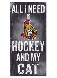 Ottawa Senators Hockey and My Cat 6x12 Sign