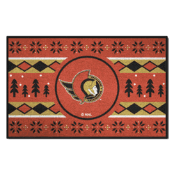 Ottawa Senators Holiday Sweater Starter Mat Accent Rug - 19in. x 30in.