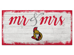 Ottawa Senators Script Mr & Mrs 6x12 Sign