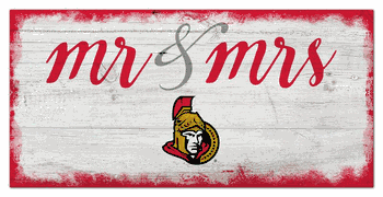 Ottawa Senators Script Mr & Mrs 6x12 Sign