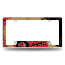 Ottawa Senators Tie Dye 12" x 6" Chrome All Over Automotive License Plate Frame