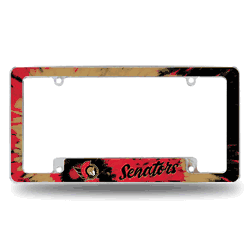 Ottawa Senators Tie Dye 12" x 6" Chrome All Over Automotive License Plate Frame for Car/Truck/SUV