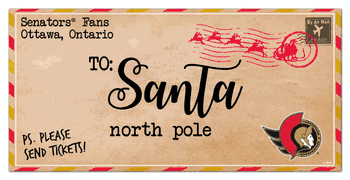 Ottawa Senators To Santa 6x12 Sign
