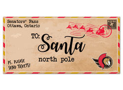 Ottawa Senators To Santa 6x12 Sign