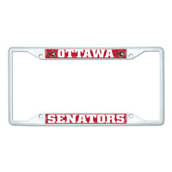Ottawa Senators White Metal License Plate Frame - 6.25"x12.25"
