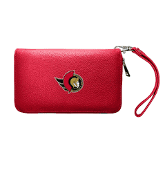 Ottawa Senators Zip Organizer Wallet Pebble Light Red