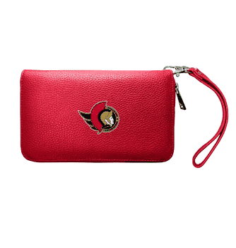 Ottawa Senators Zip Organizer Wallet Pebble Light Red