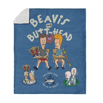 Paramount Beavis and Butthead Classic Silk Touch Sherpa Throw Blanket 50x60 inches